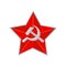 The military Soviet star with hammer and sickle.