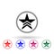 A military star in a circle multi color icon. Simple glyph, flat vector of communism capitalism icons for ui and ux, website or