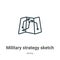 Military strategy sketch outline vector icon. Thin line black military strategy sketch icon, flat vector simple element