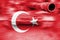 Military strength theme, motion blur tank with Turkey flag