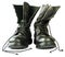 Military style black leather boots