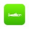 Military submarine icon digital green