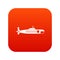 Military submarine icon digital red