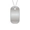 Military tag on white, vector army chain illustration. Metal blank steel identification necklace soldier or dog sign