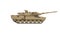 Military tank of camouflage color isolated cartoon illustration