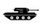 Military Tank Silhouette Icon. Panzer Vehicle Force Pictogram. Tank Army Black Symbol. Armed Machine Weapon Icon. Army
