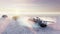 Military tanks and military helicopters move on a clear winter day on the battlefield. 3D Rendering