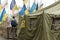 Military tents along Khreschatyk Street in Kiev