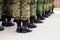 Military uniform soldier row