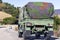 Military vehicle driving on the freeway in South California