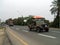 Military vehicles on a road in Israel