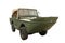 Military vintage amphibious car on isolated background.
