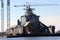 Military Warship under repair in Norfolk, Virginia
