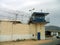 Military watchtower and border fence in Israel.