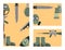 Military weapon guns symbols armor cards forces design and american fighter ammunition navy camouflage sign vector