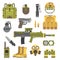 Military weapon guns symbols vector illustration