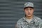 Military young Asian man. Studio portrait