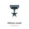 Militaty medal vector icon on white background. Flat vector militaty medal icon symbol sign from modern army and war collection