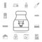 Milk bank icon. Detailed set of shops and hypermarket icons. Premium quality graphic design. One of the collection icons for websi