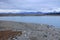 Milk blue lake Pukaki at sunrise in New Zealand