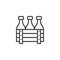 Milk bottle case line icon