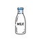 Milk bottle line icon