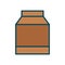 Milk box lineal color icon.