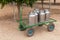 Milk cans on a cart