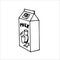 Milk carton. Breakfast products. Doodle element for design