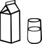 milk carton and glass vector illustration