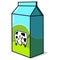 Milk carton illustration on white background