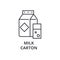 Milk carton line icon, outline sign, linear symbol, vector, flat illustration