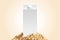 Milk carton mockup with soybeans