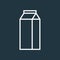 Milk carton outline icon, flat design style, milk box vector illustration