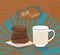 Milk and chocolate cakes - vector drawing