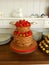 Milk chocolate ruffle two tier cake with berries