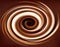 Milk and chocolate swirl, abstract cream texture background.