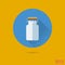 Milk churn flat design vector icon