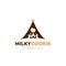 Milk and cookie, milky cookies camping club logo icon symbol vector with dark brown chocolate tent illustration