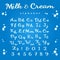 Milk or cream alphabet