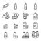 Milk or Dairy products icons set.