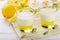 Milk dessert- panna cotta with lemon jelly.