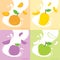 Milk Flavor Orange Plum Mango Apple Vector