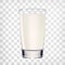 Milk glass on transparent background