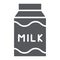 Milk glyph icon, drink and food, milk pack sign, vector graphics, a solid pattern on a white background.