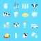 Milk Icons Flat