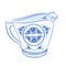 Milk jug faience part of porcelain vector