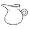 Milk jug icon. Vector of a ceramic milk jug. Hand drawn classic vintage milk jug