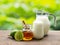 Milk lime honey and yogurt ingredient for detox colon drinking i