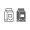 Milk line and glyph icon, drink food, milk pack